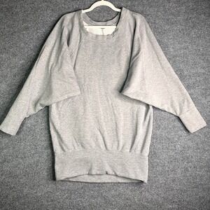 Free People Oversized Raglan Sleeve Sweatshirt Tunic Women Size‎ Small Gray